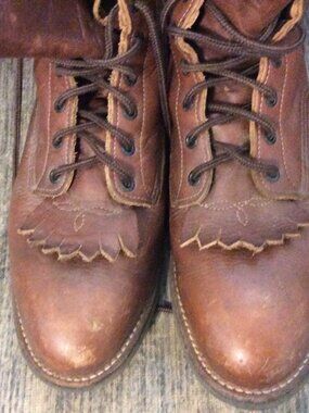 Red Wing Shoes Men's Tan Leather Upper Boots  Size 11 Made in USA - Gently Worn